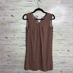 Olsen Black and Orange Patterned Midi Dress size xs